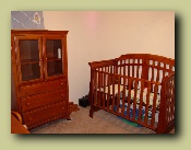 Armoire & crib (crib had to be assembled twice because it wouldn't fit through the door!).