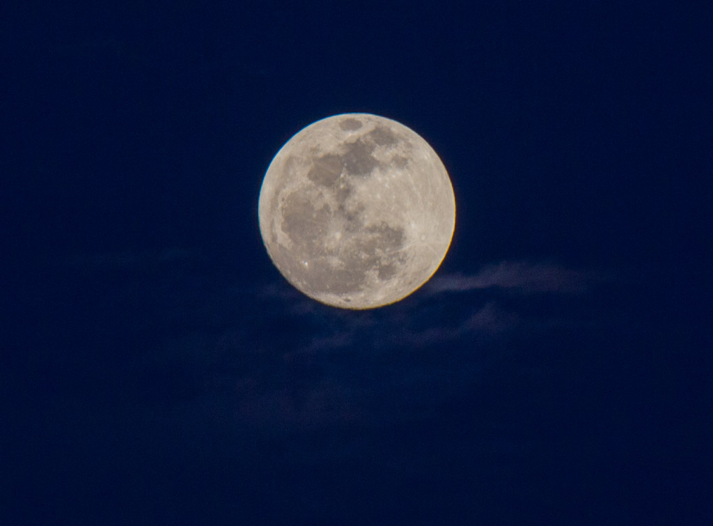 Full Moon Wispy Clouds