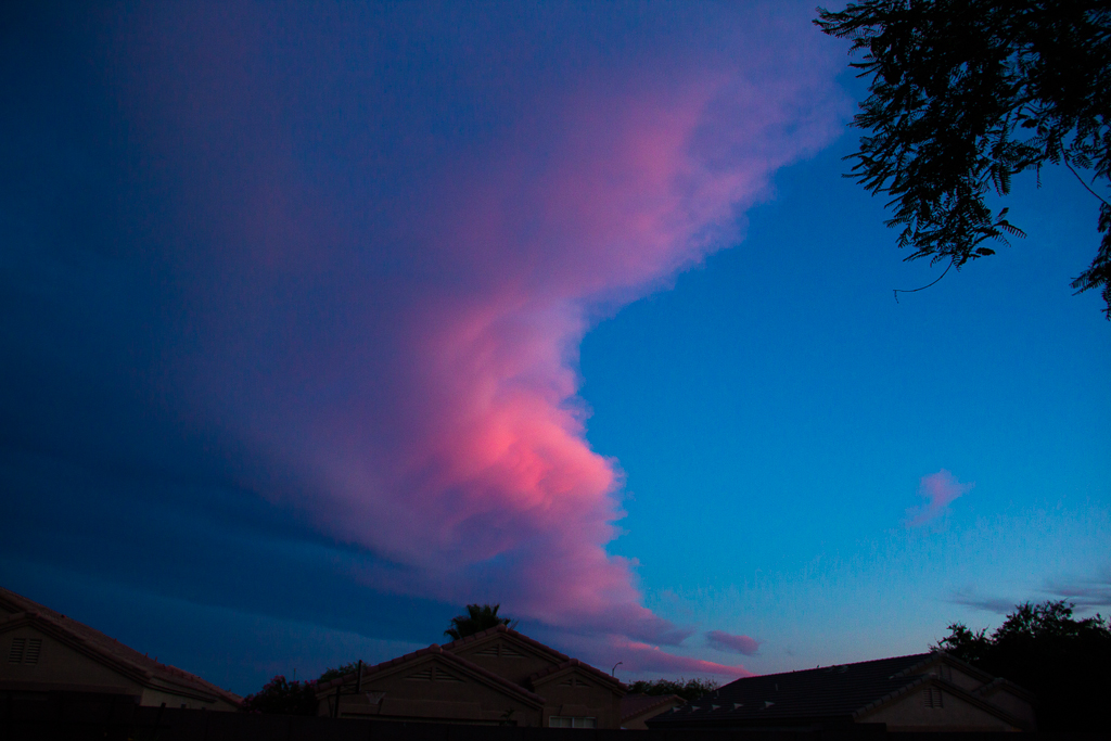 Pink Clouds Over the Hood