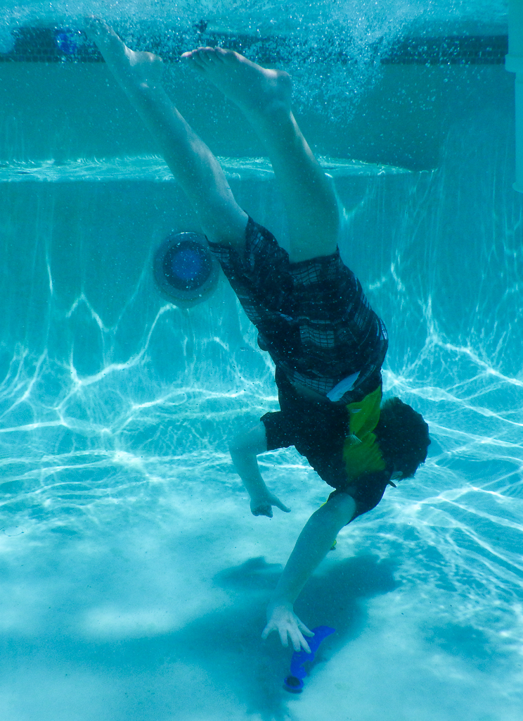 Spencer in Gary & Beth's Pool